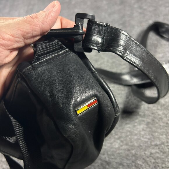 Vintage 90s Y2K TOMMY HILFIGER Leather Satchel Handbag Shoulder Bag BLACK - Picture 11 of 11